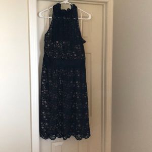 Banana republic black lace over nude slip size 12